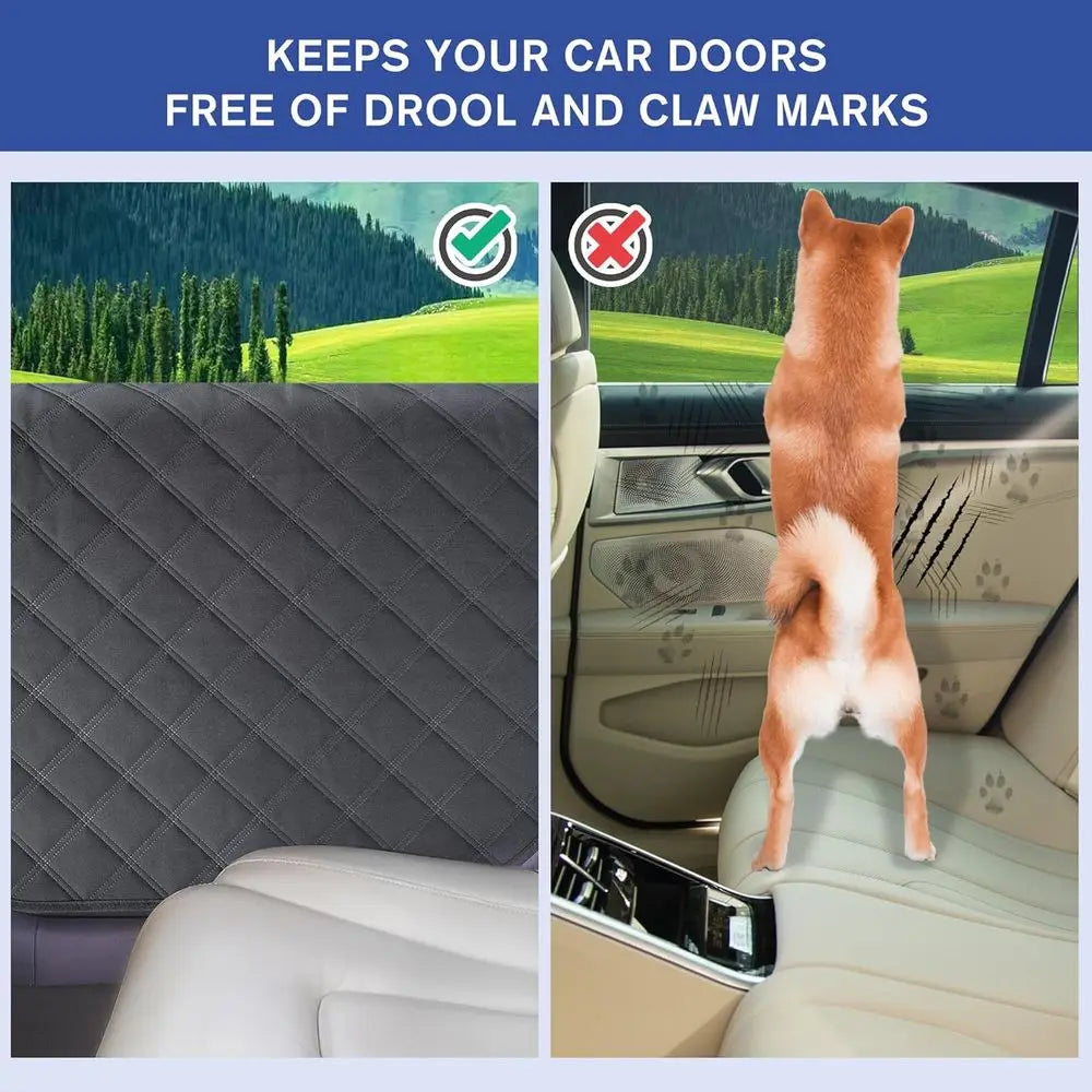 Car Door Protector 2-Pack, Protects from Dog Scratches, 900D Heavy Duty Thick Fabric, Window Roll Compatible & No Tint Damage, S