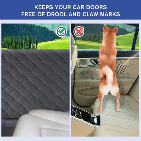 Car Door Protector 2-Pack, Protects from Dog Scratches, 900D Heavy Duty Thick Fabric, Window Roll Compatible & No Tint Damage, S