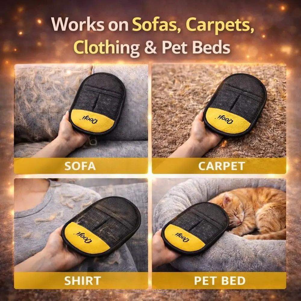 Reusable Electrostatic Pet Hair Removal Mitt for Dogs and Cats, Cleans Furniture, Sofa, Carpet, and Car, Grooming and Deshedding