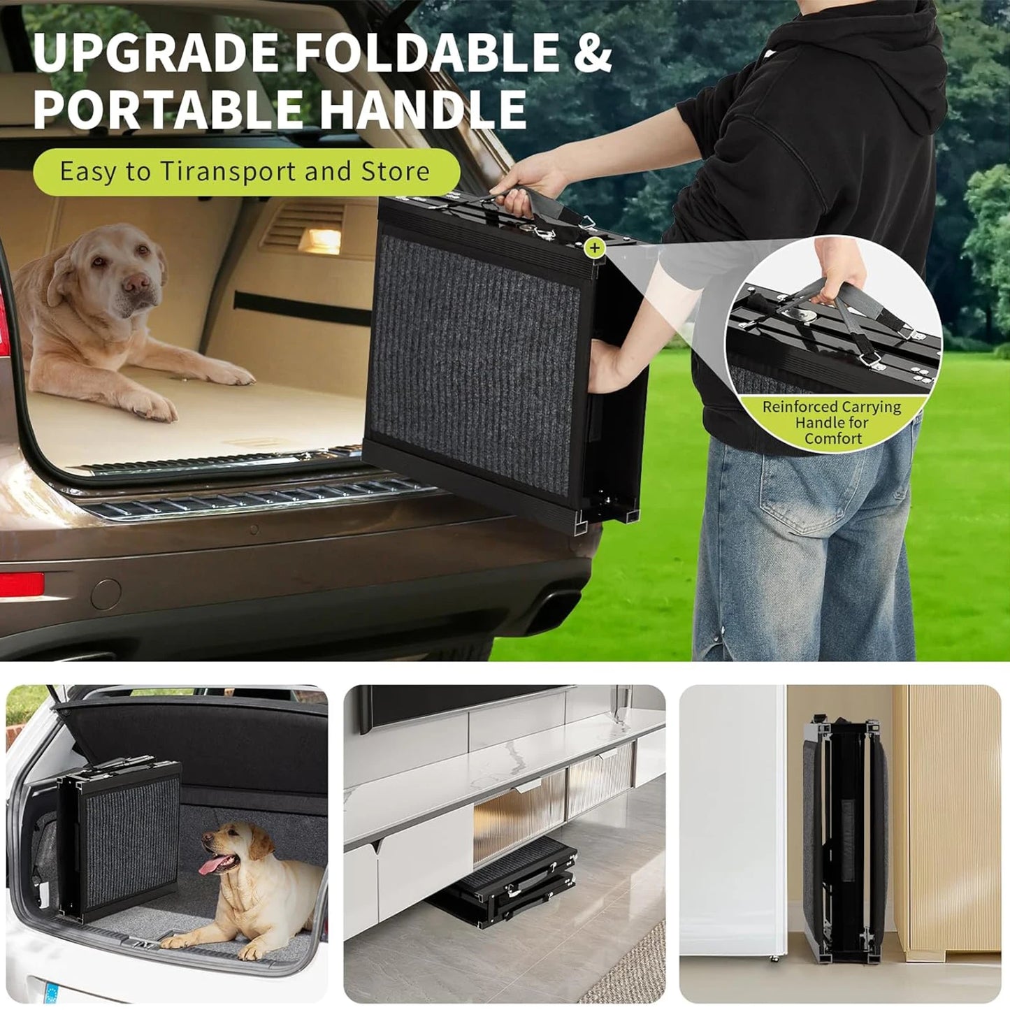HiMISSDog Upgraded Folding Pet Ramp For Cars Non Slip Portable