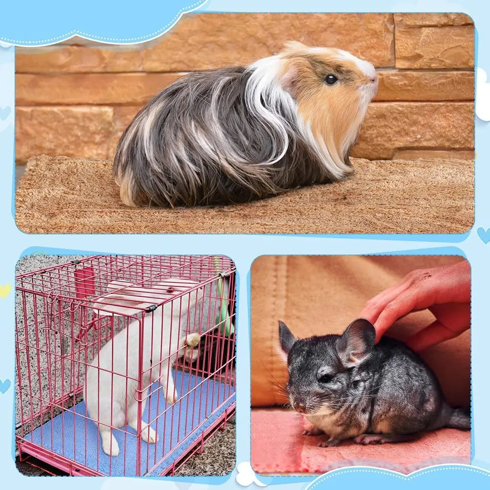 10 Pack Guinea Pig Cage Liners, Washable Small Animal Bedding Blankets for Reusable Pee Pads, Absorbent Mats for Guinea Pig, Ham