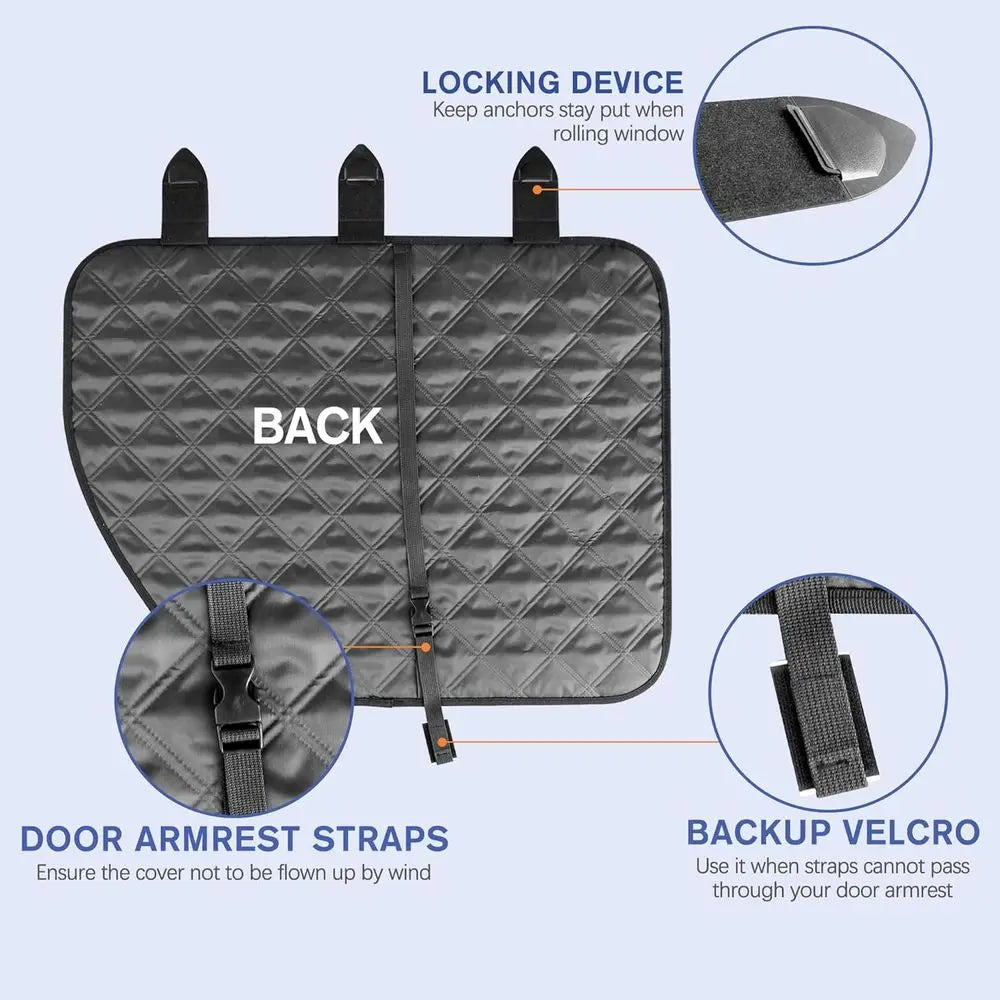 Car Door Protector 2-Pack, Protects from Dog Scratches, 900D Heavy Duty Thick Fabric, Window Roll Compatible & No Tint Damage, S