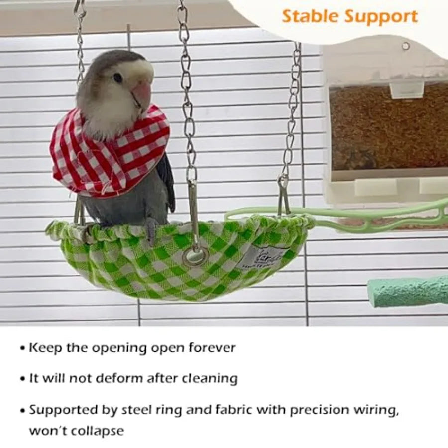 Waterproof Bird Bed for Cage, Hanging Bird Hammock Swing, Parakeet Bed Nest with Sturdy Bottom Won' t Collapse, Small Size Parr