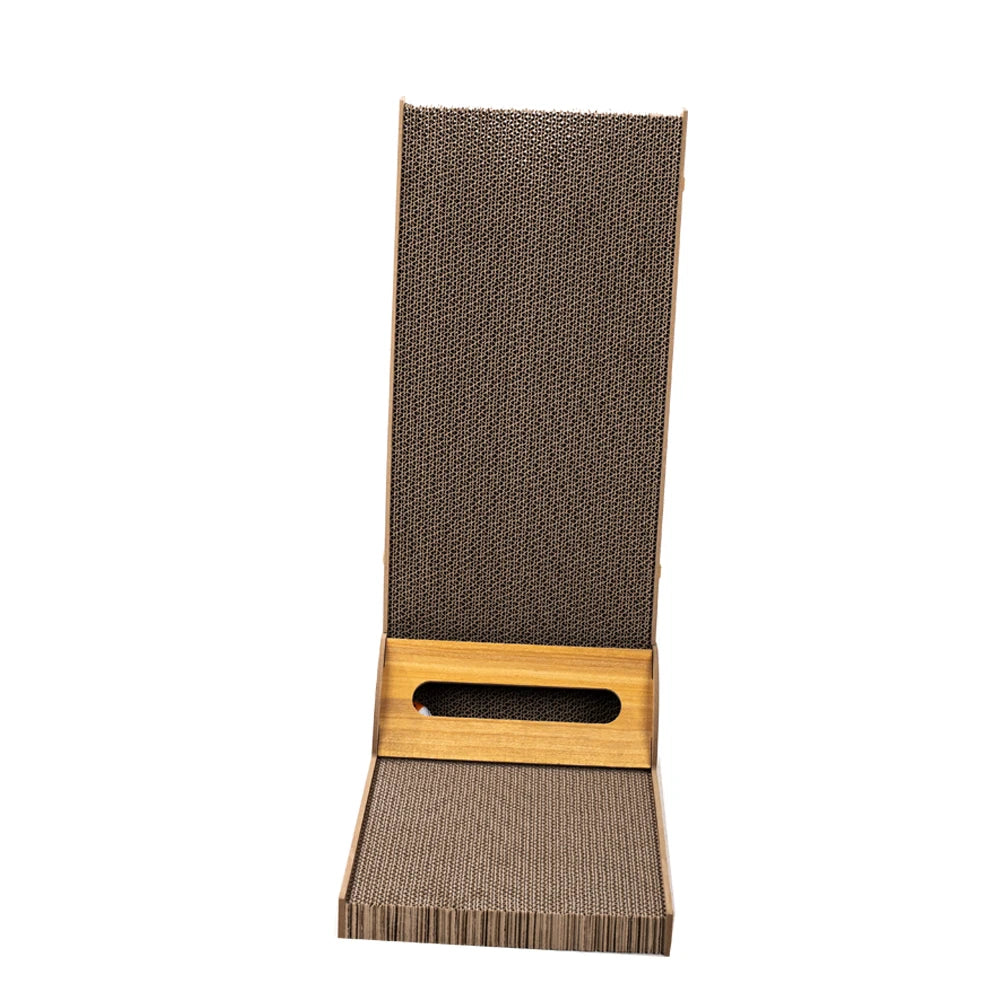 Cat Scratcher, 23.6 Inch L Shape Cat Scratch Pad Wall Mounted, Cat Scratching Cardboard with Ball Toy for Indoor Cats