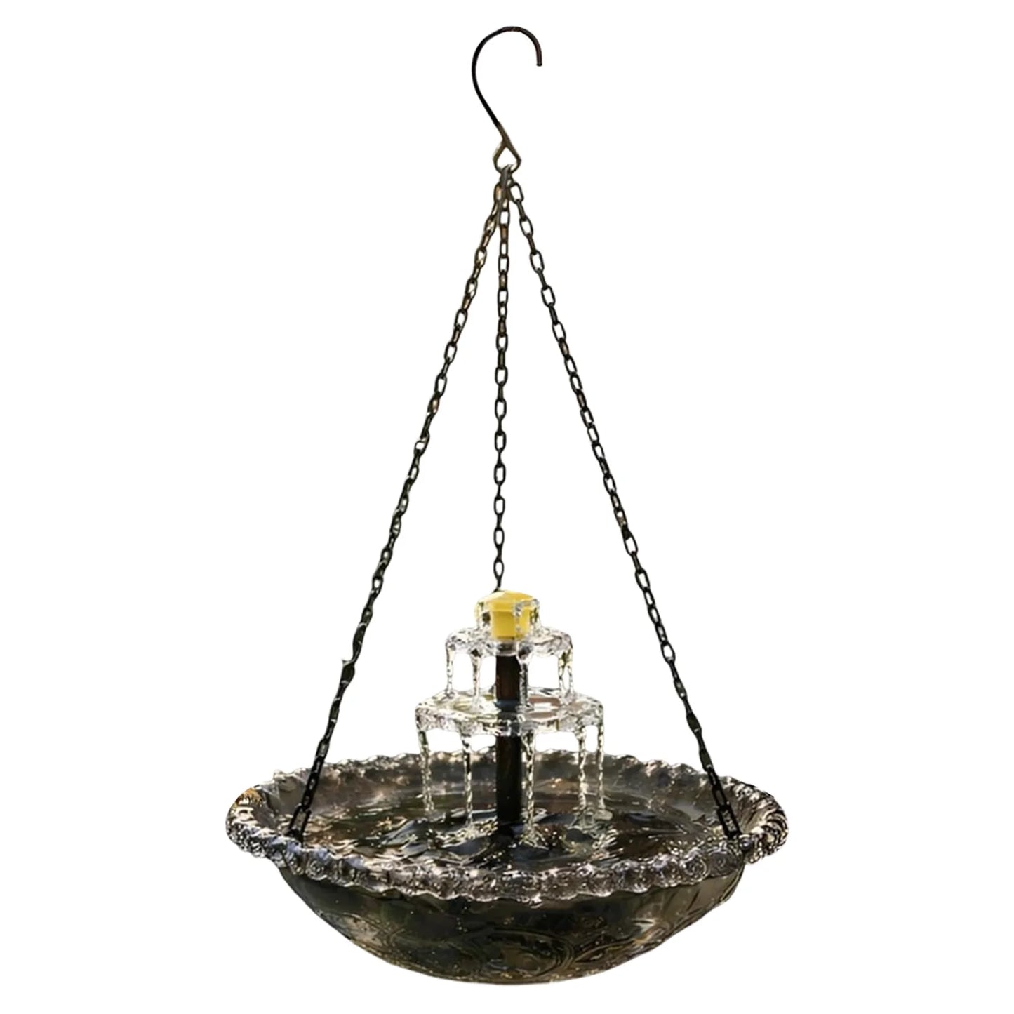 Solar Cascade Hanging Bird Bath Fountain Wildlife Feeder Outdoor Hanging Bird Bath with Solar Fountain for Garden Backyard Patio