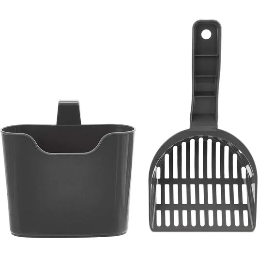Durable Cat Litter Scoop with Holder, Hangs on Litter Box, Efficient Scooper