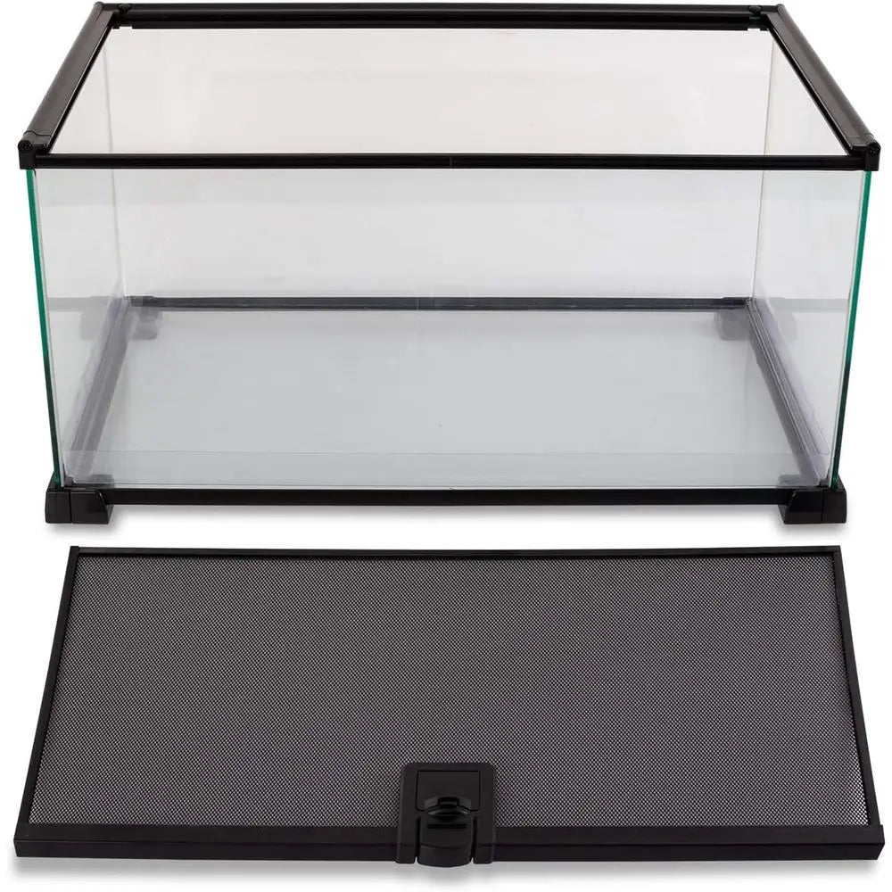 20 x 12 x 10 Glass Terrarium Tank for Reptiles, Hamsters, Hedgehogs & Small Pets with Sliding Door