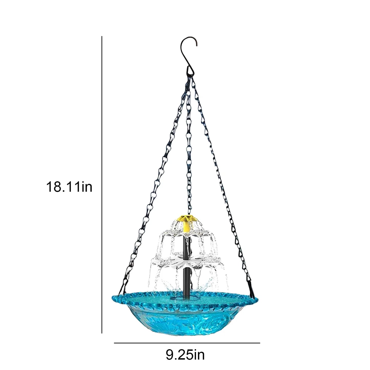 Solar Cascade Hanging Bird Bath Fountain Wildlife Feeder Outdoor Hanging Bird Bath with Solar Fountain for Garden Backyard Patio