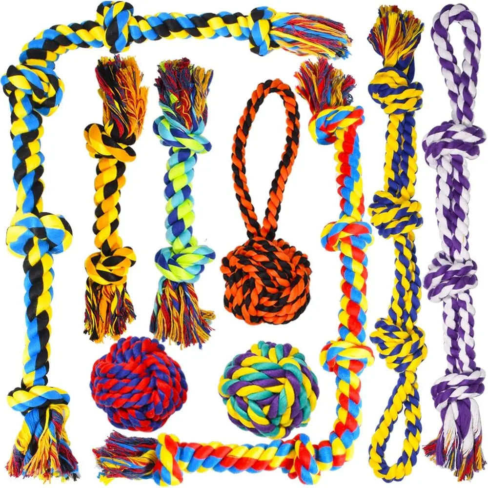Large Tough Chew Toys for Aggressive Chewers Large Breed, Heavy Duty Dental Rope Toys Kit for Medium Dogs, 5 Knots Indestructibl