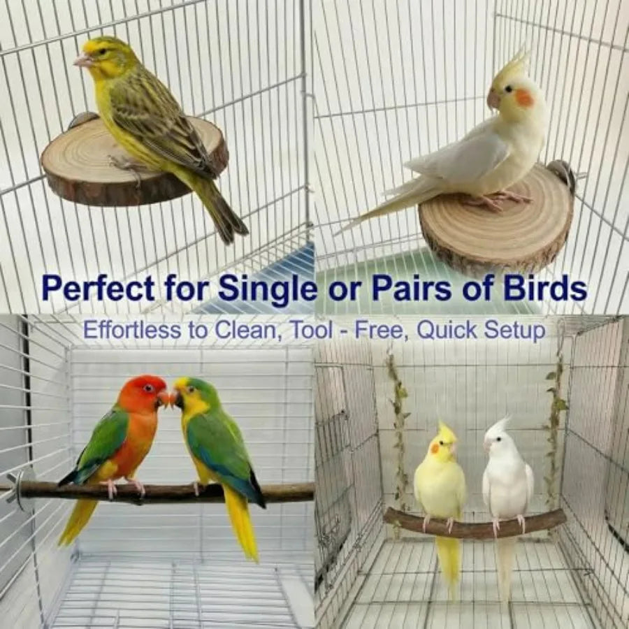 8PCS Natural Bird Perches for Cage, Parakeet Perches Set, Birds Toys, Natural Wood Perch for Small Birds Cages, Bird Cage Acces