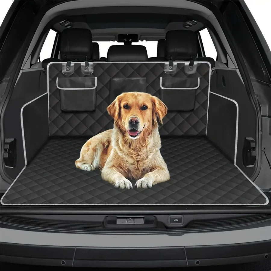 Cargo Liner for Dogs Designed for Suvs, Sedans, And Vans, Featuring a Bumper Flap Protector, Non-Slip Surface, And a Large Universal Fit in Black