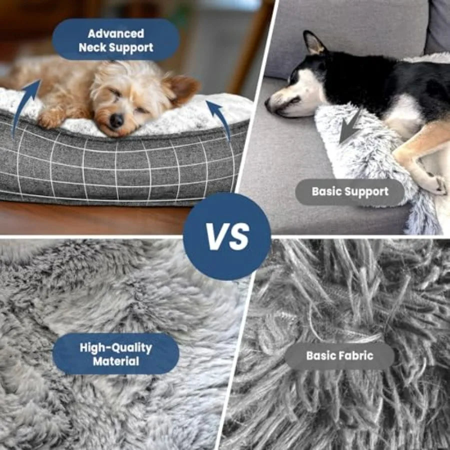 Calming Dog Bed for Couch, 41 x 37 inch Removable Couch Cover for Dogs Washable, Non-Slip Fluffy Plush Dog Sofa Mat for Furnitu