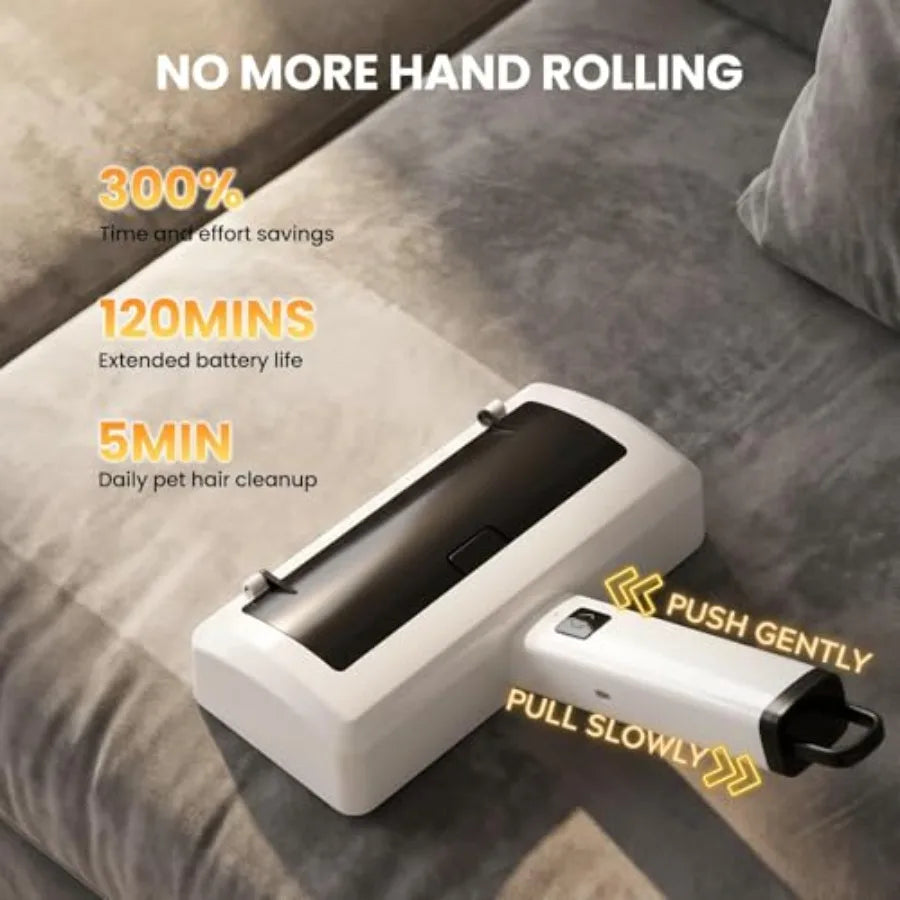 Electric Pet Hair Remover for Carpet and Couch 44 Inch Adjustable Handle Reusable Hair Removal Tool Black