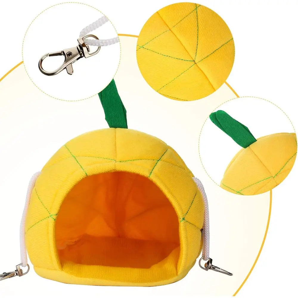 2 Pcs Hammock Sot Bed Small Pet Animals Hamster Hanging House Cage Nest or Guinea Pig Rat Chinchilla Sleep and Play, Banana and