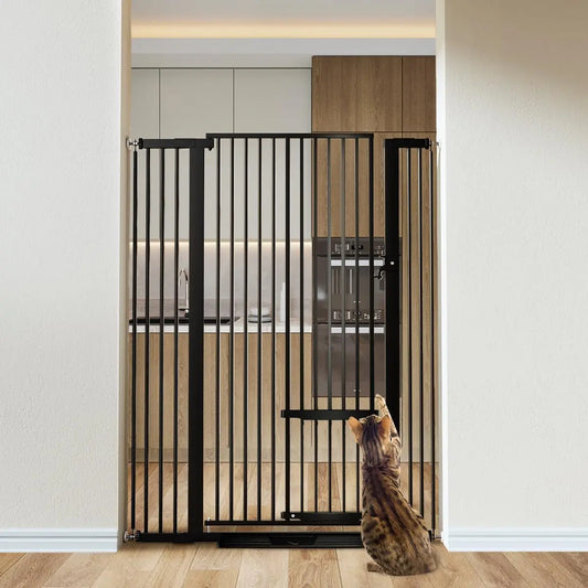 Ufsagcg Adjustable Cat Gate With Pet Door And Pressure Mount