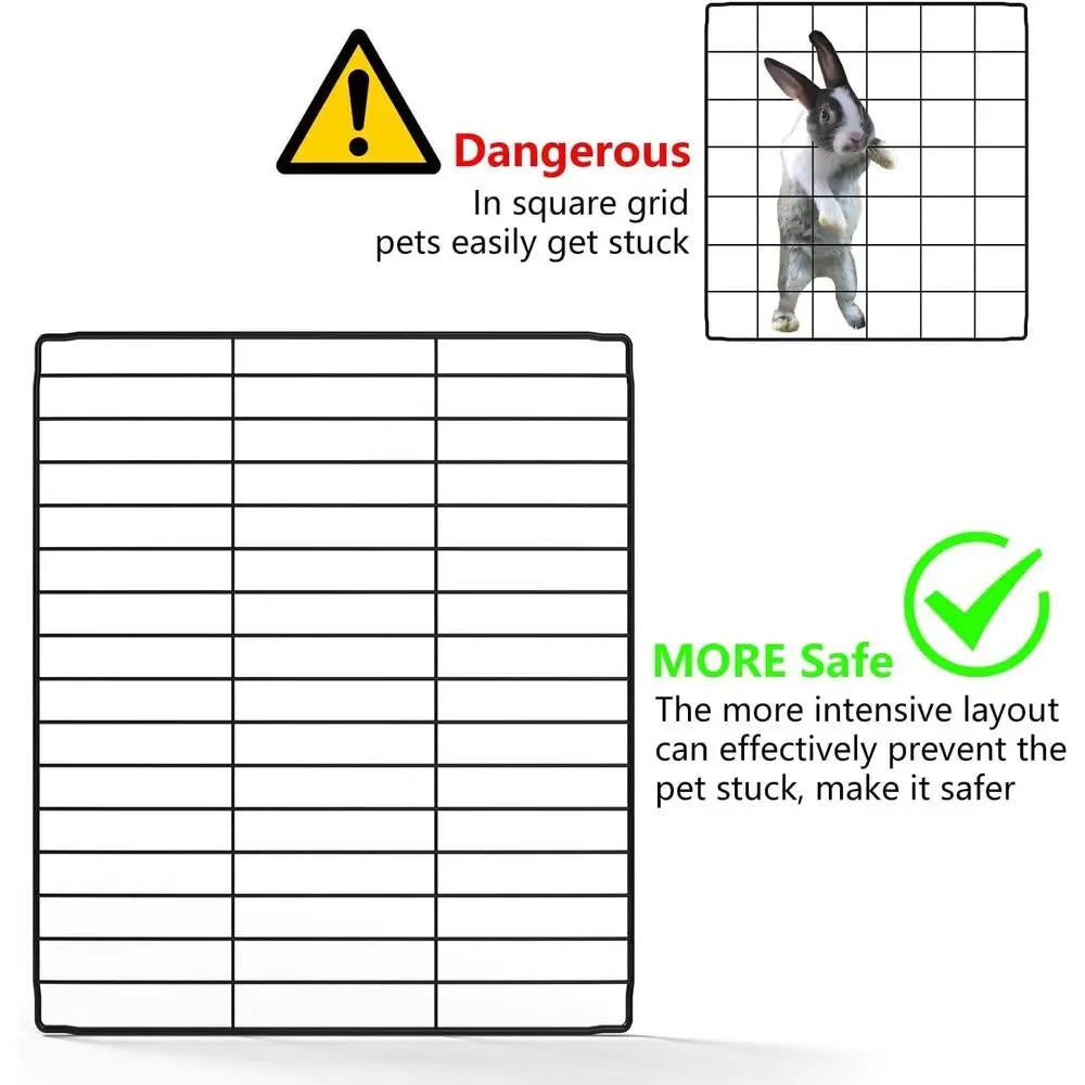 Compact 12 Panel Pet Playpen Indoor Metal Wire Fence Black