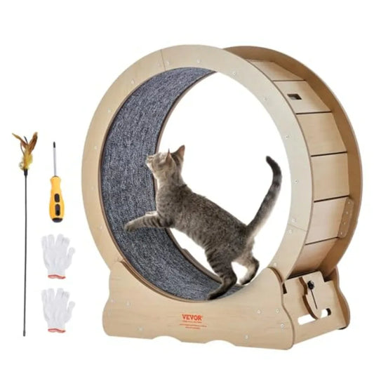 Indoor Cat Treadmill Wheel With Detachable Carpet And Teaser
