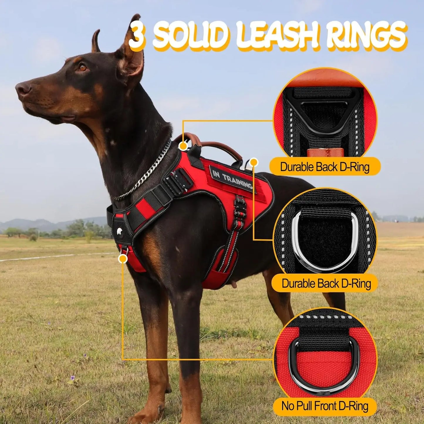 Tactical Dog Harness With Metal Buckles And Reflective No Pull Vest