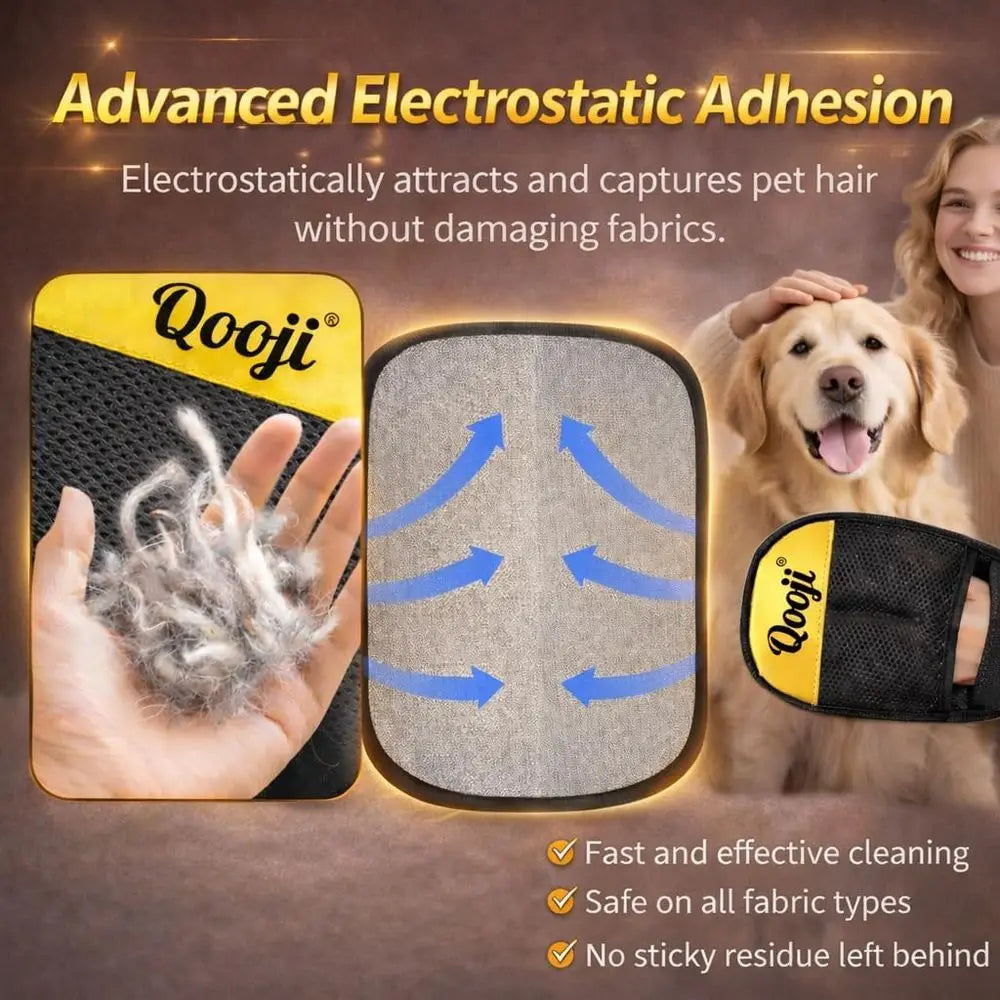 Reusable Electrostatic Pet Hair Removal Mitt for Dogs and Cats, Cleans Furniture, Sofa, Carpet, and Car, Grooming and Deshedding