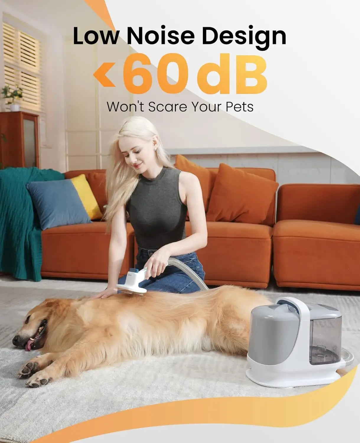 7-in-1 Dog Grooming Vacuum Kit, 13000Pa Powerful Suction, 3L Dust Cup, Quiet & Cordless Pet Hair Clippers