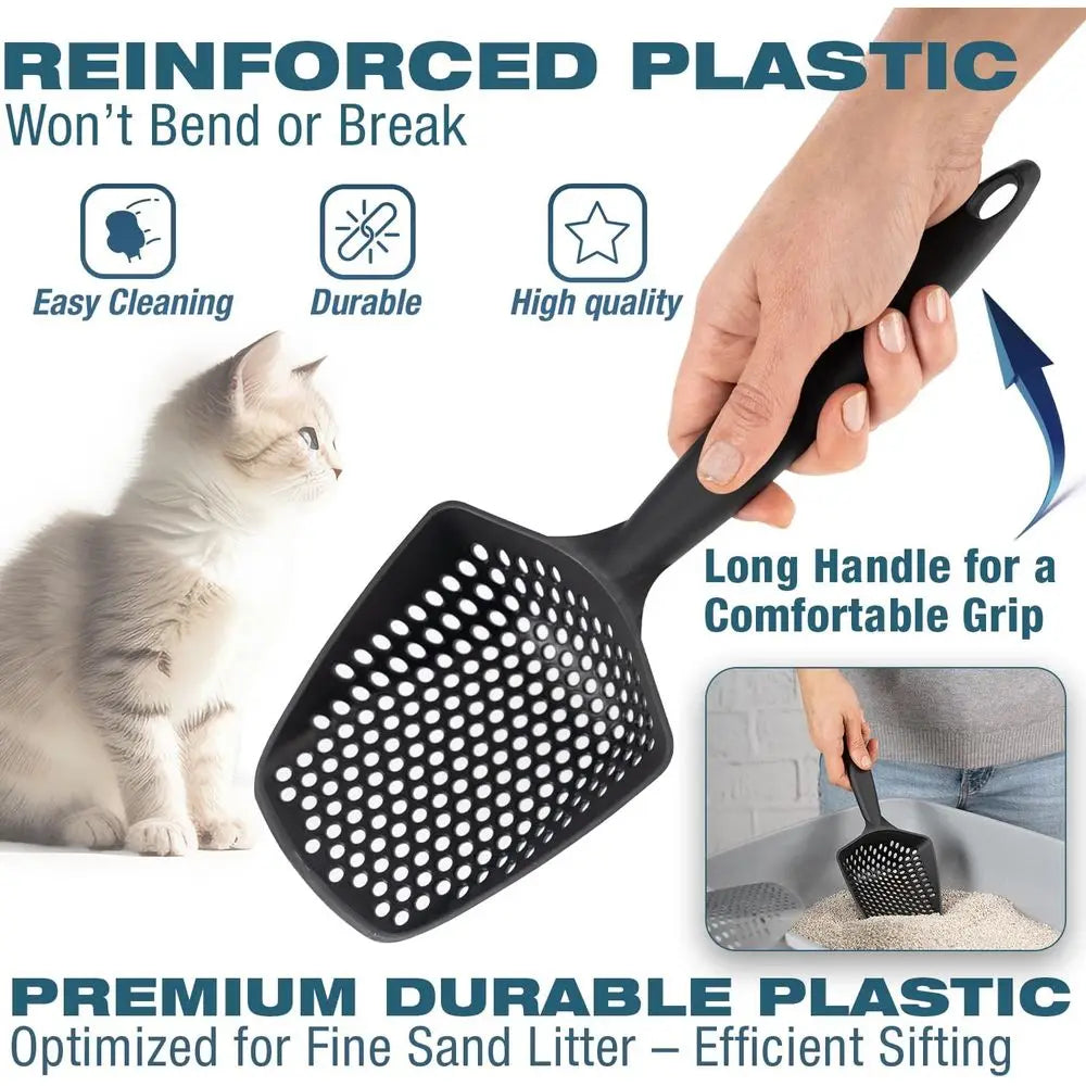Set of 1 Cat Litter Scoop with Small Holes, Deep Sitting Shovel, Litter, Reptile Terrarium Sand & Rabbit Pooper Scoop, Hanging H