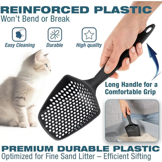 Set of 1 Cat Litter Scoop with Small Holes, Deep Sitting Shovel, Litter, Reptile Terrarium Sand & Rabbit Pooper Scoop, Hanging H