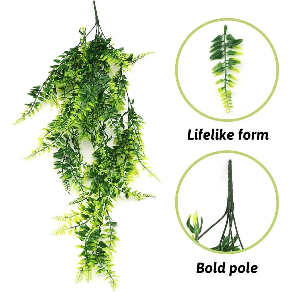 Artificial Hanging Vines for Reptile Plants, Terrarium Decor, Gecko & Bearded Dragon Accessories