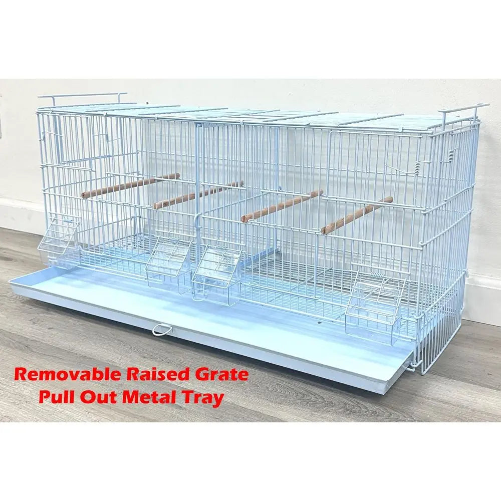 Double XL Stackable Breeder Bird Cage with Removable Divider and Rolling Stand