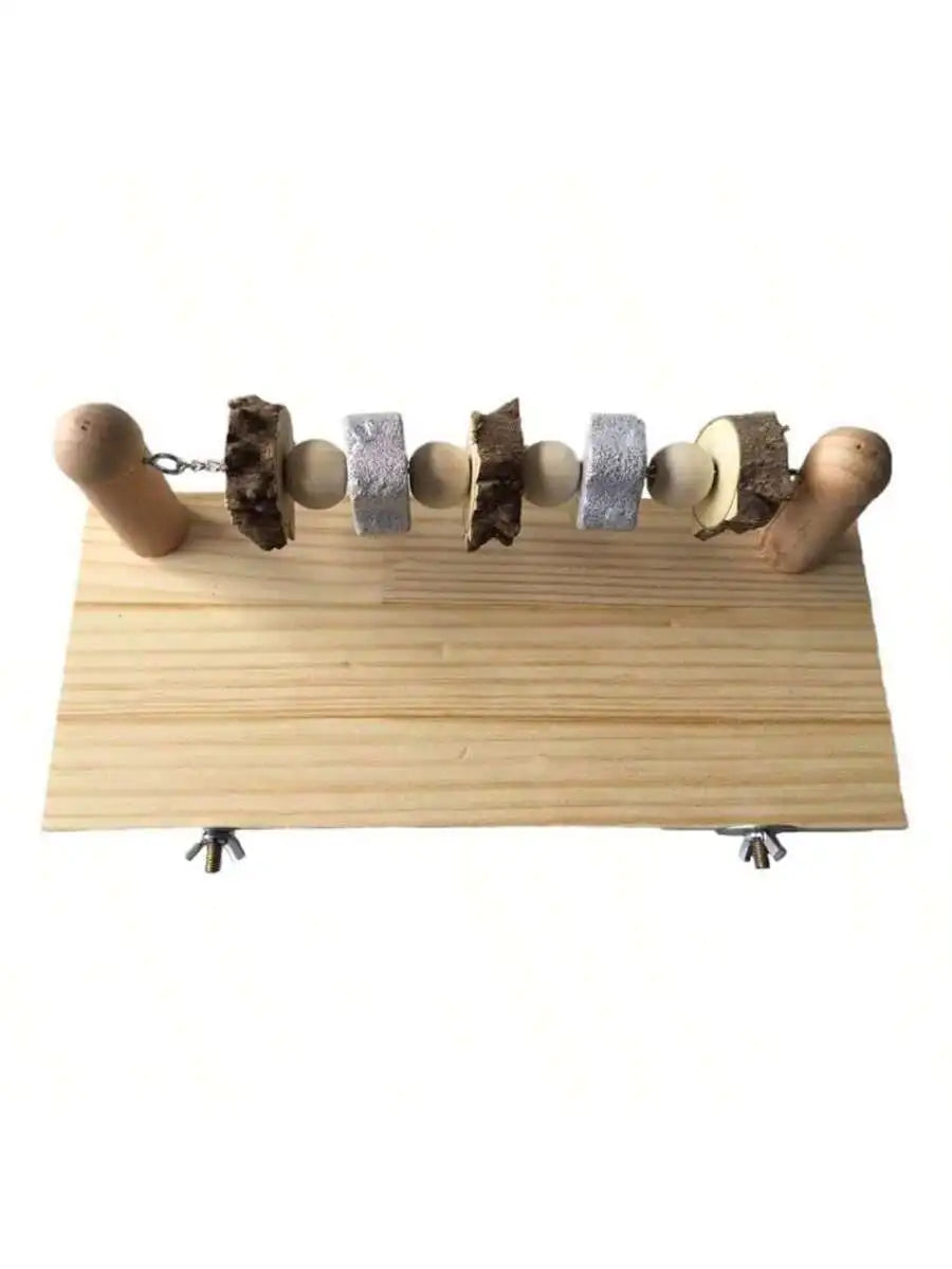 Wooden Pet Ledge Platform With Chew Toy For Hamster Chinchilla Guinea Pig