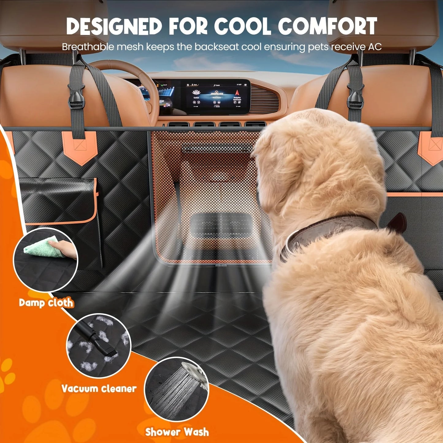 [Customer Favorite] 600 LBS Luxury Dog Car Back Seat Extender, Dog Car Seat Cover, Camping Air Mattress, Hammock Travel Bed, Non Inflatable Car Bed Mattress for Car SUV Truck (Black)suitable for Cars/SUVs/trucks - Easy to Ins