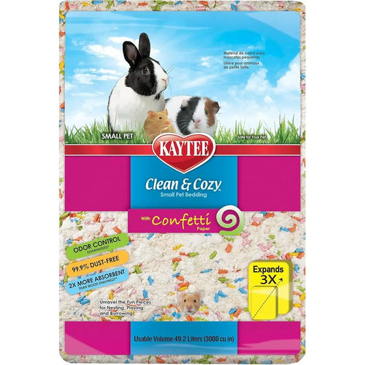 Clean & Cozy Conetti Bedding for Small Pets, 49.2 Liters