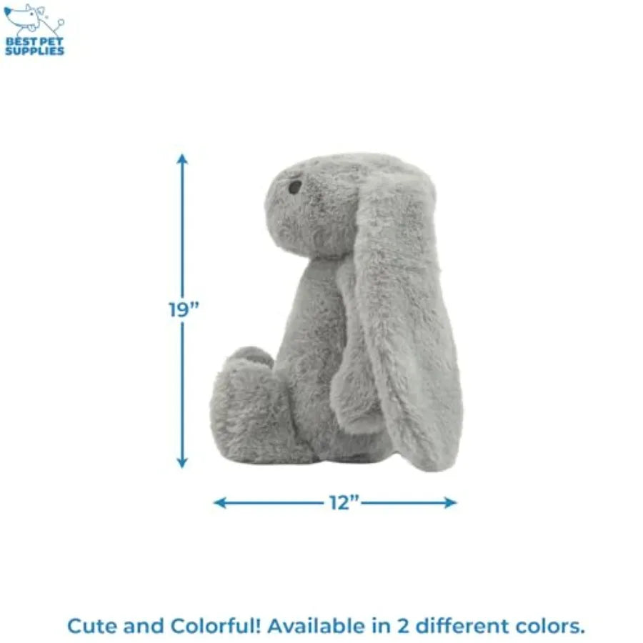 Interactive Squeaky Dog Chew Toy, Ideal Dog Toys for Chewers,,and Dogs, and Fetch Lovers - Bunny Beige, Gray