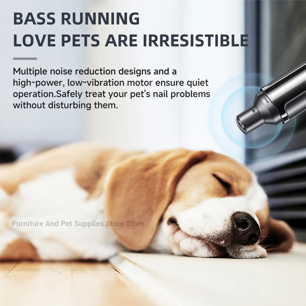 Dog Nail Grinder USB Rechargeable Pet Trimmer With Polisher Wheel