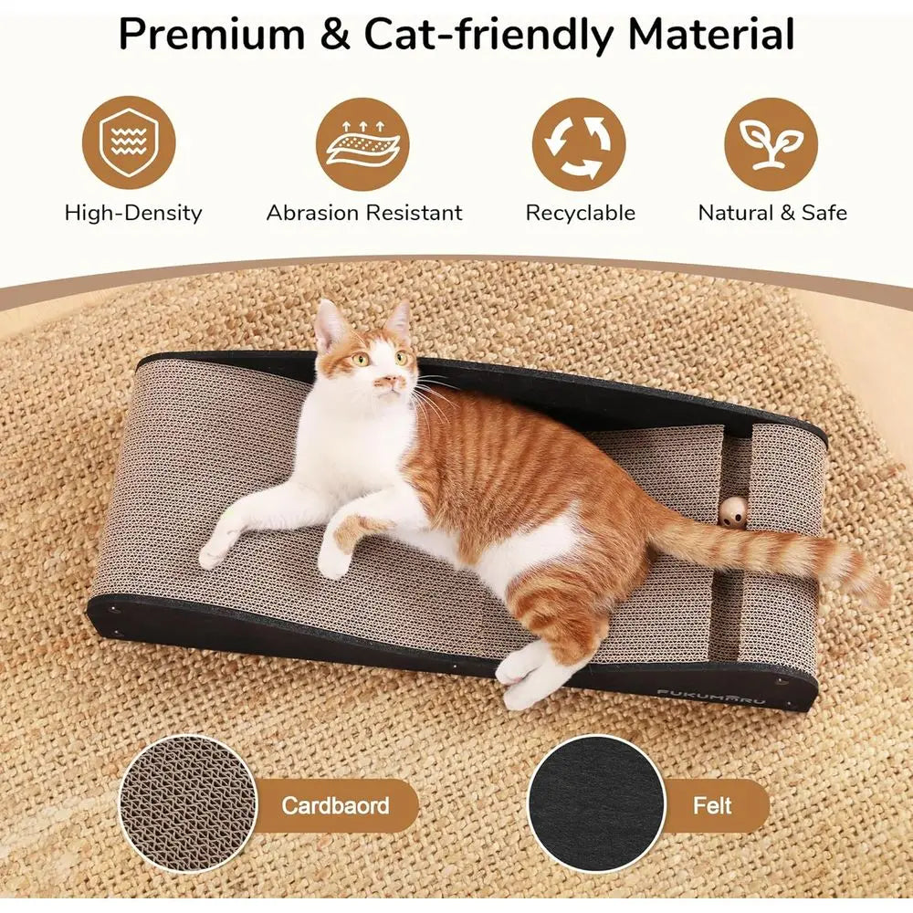 Cardboard Cat Scratcher Bed, Extra Large 29.1 Inch Cat Scratch Pad | Cat Scratching Bed Couch Indoor, Natural Multifunctional, H