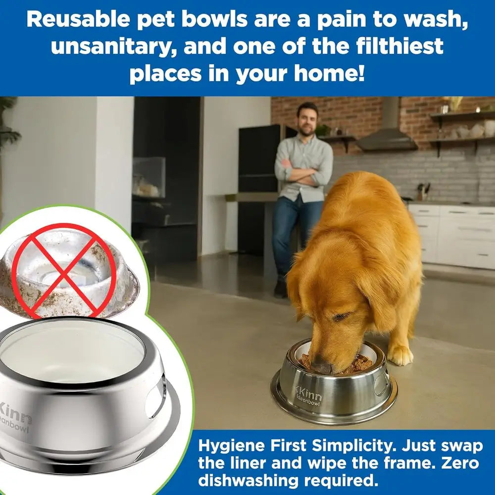 Disposable Dog Food Bowls, 8 oz (Pack of 50) - System Refills, Use for Travel, Boarding, or Crate, Compostable Pet Travel Bowl,