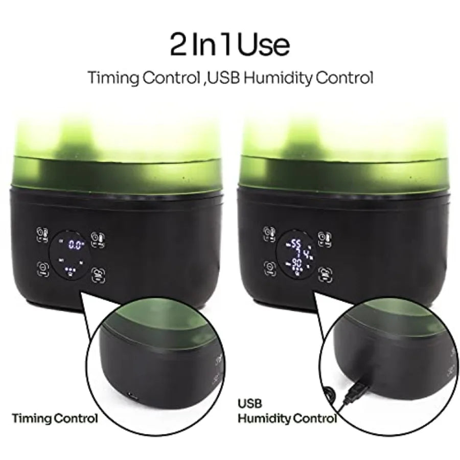 Reptile Terrarium Automatic Fogger: 2-in-1 Digital Timer Hygrostat, 4L Tank, Remote Control, Extended Hose, White Plastic for B