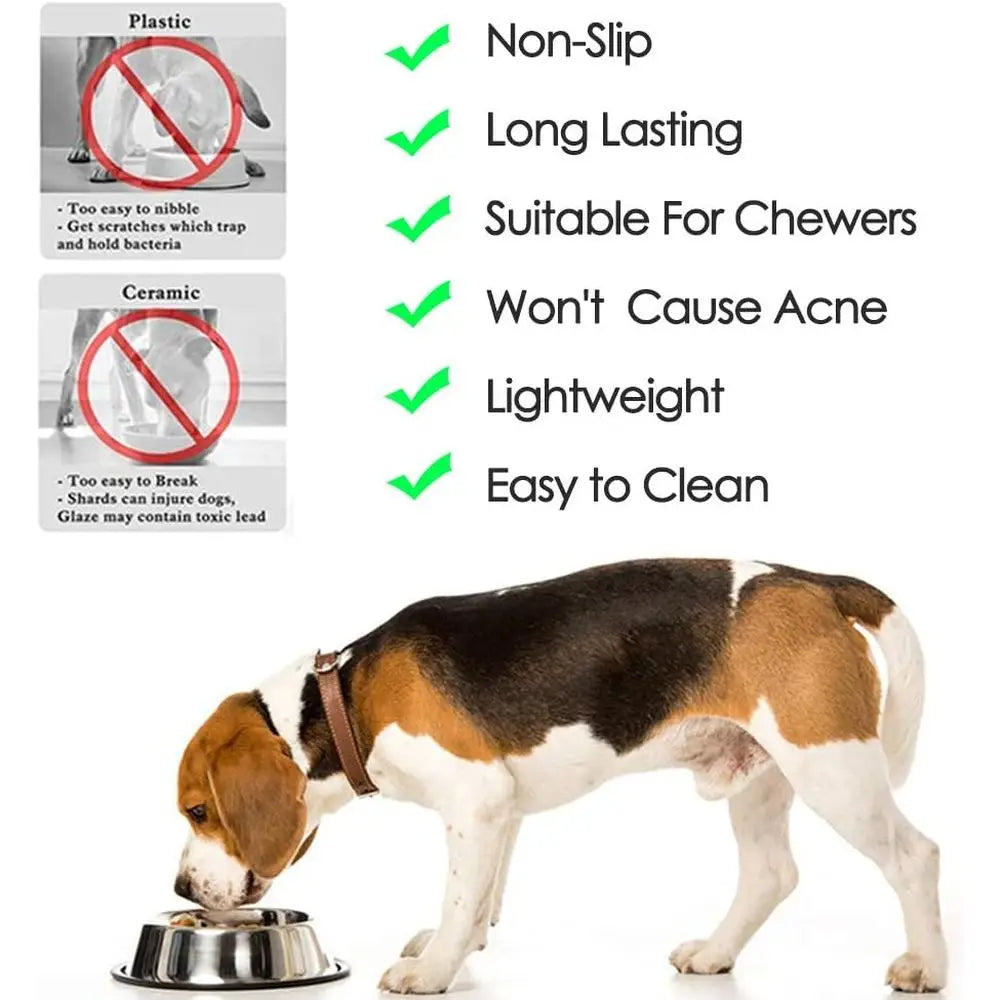 Stainless Steel Dog Bowls, 1 Cup/8oz Cat Bowl Water and Food with Rubber Base, Pet Bowls for Small Dogs, Cats, Puppy, Rabbit and