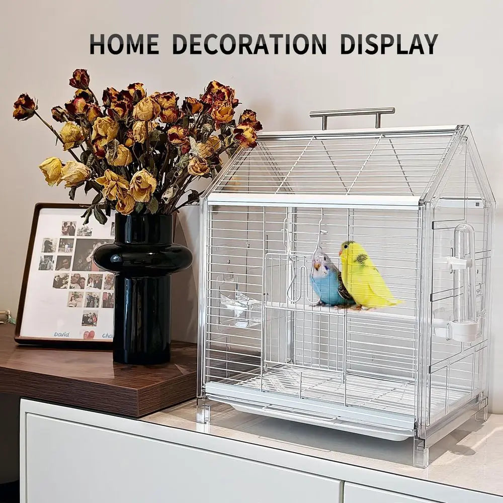 20.5 inch Small Bird Cage, Parrot Cage, Portable Bird Carrier, Travel Carrier Cage, Home, Outing, Pet Clinic, Temporary Placemen