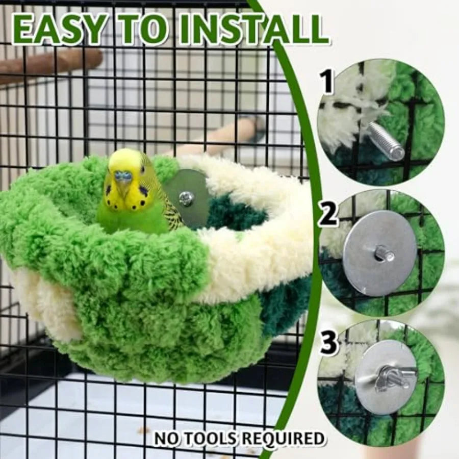 Wooden Bird Nest Hammock For Cockatiel Budgie Parakeet