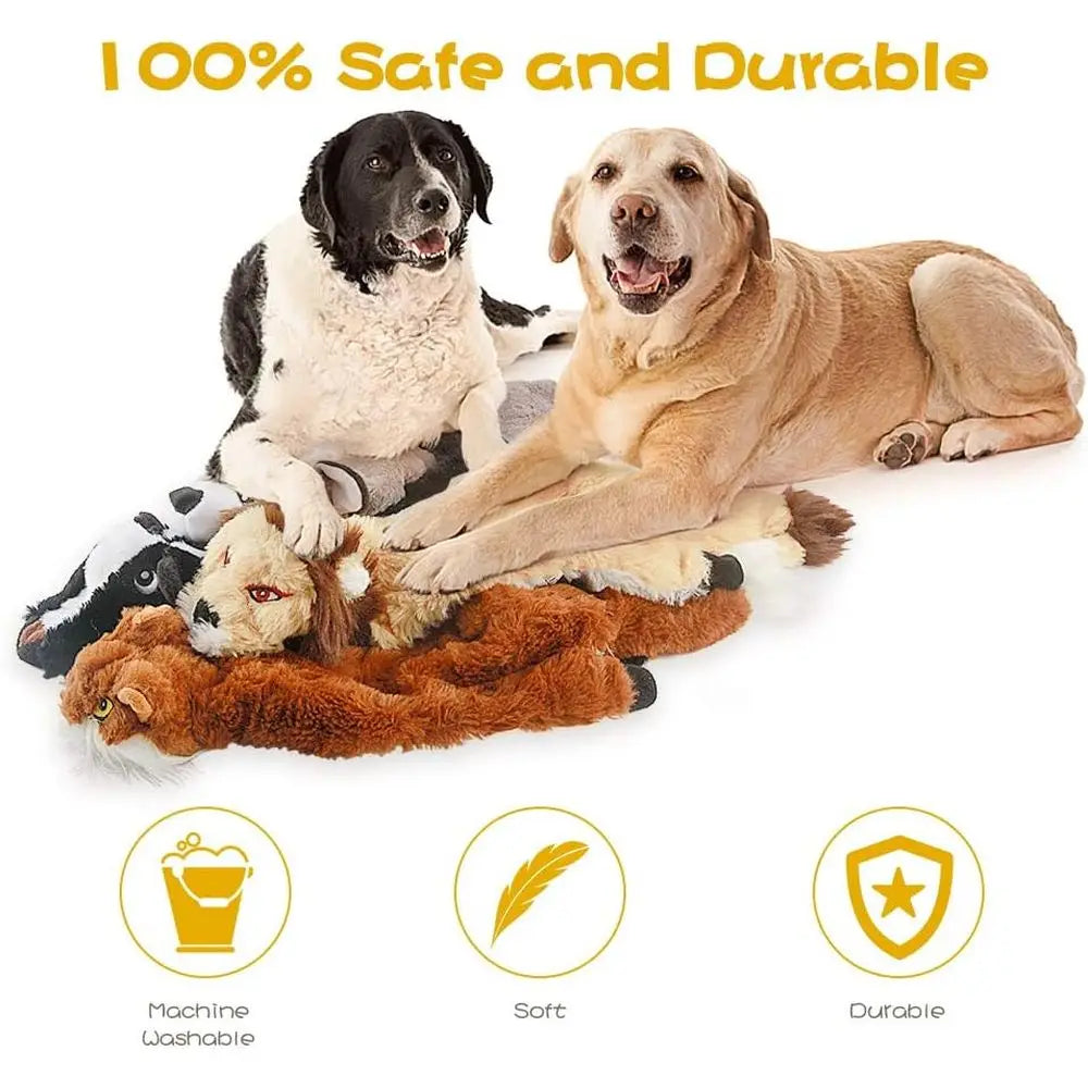 Dog Squeak Toys, No Staining Plush Dogs Chew Toy Bundle for Small Medium Large Breed Chewer Tough Durable Squeaky Pet Chew Puppy