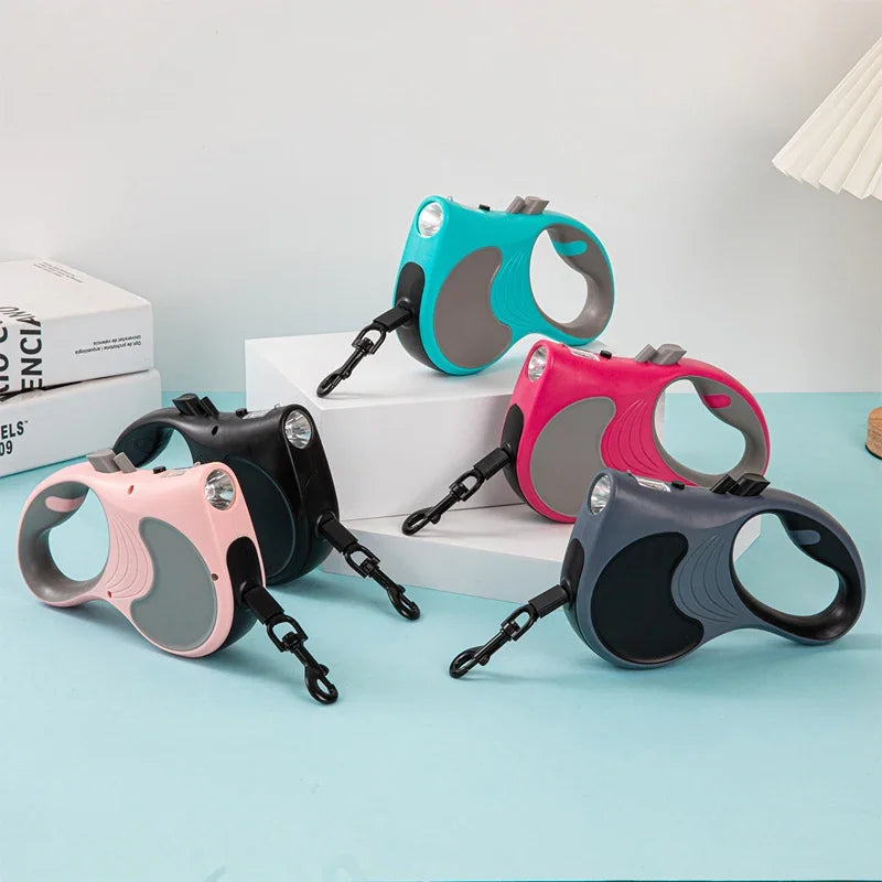 Retractable Dog Leash With Lights For Small Medium Dogs Cats