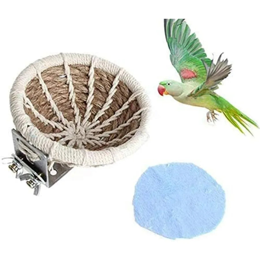 Bird Breeding Nest Warm Rope Bed House for Small Medium Bird Parrot Parakeet Conure Cockatiel Canary Finch Lovebird Budgie D: H