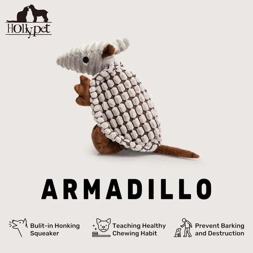 Armadillo Plush Squeaky Dog Toy For All Dogs Durable Chew
