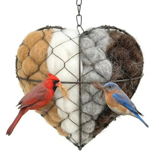Alpaca Fiber Bird Nesting Heart Refillable Material Holder