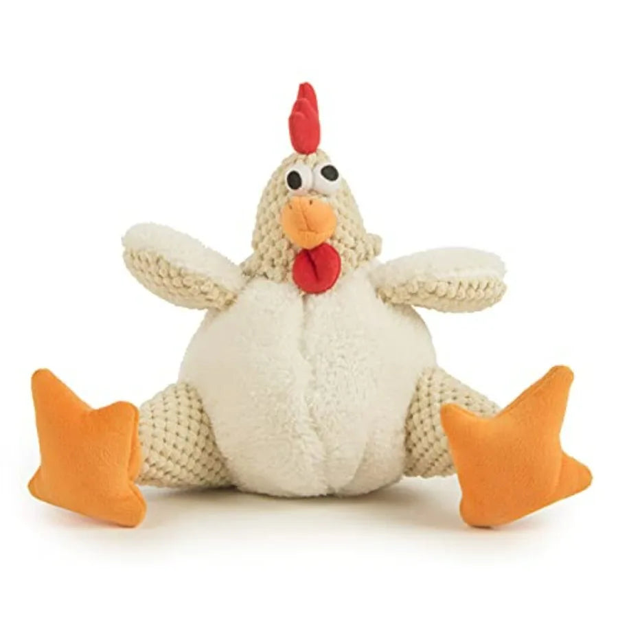 Checkers Squeaky Plush Dog Toy, Chew Guard Techlogy - White
