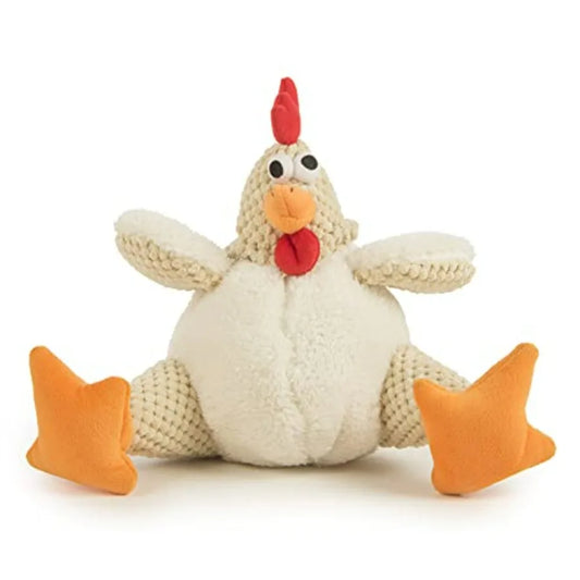 Checkers Squeaky Plush Dog Toy, Chew Guard Techlogy - White