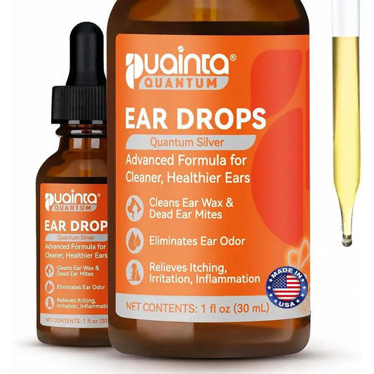 Dog Ear Cleaner, Natural Dog Ear Drops and Infection Treatment, Quantum Silver Dog Ear Cleaning Solution for Itching, Irritation