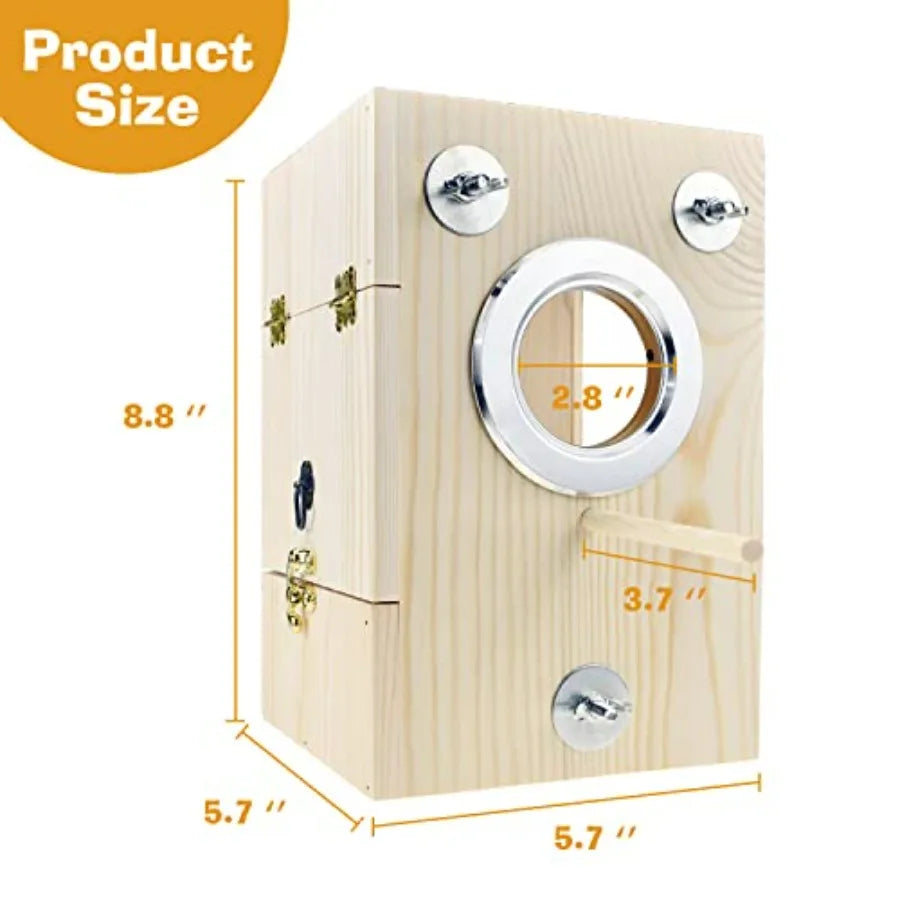 Bird Nest Box Parakeet Breeding Nest Box Bird Nest House Wooden Acrylic Transparent Breeding Box for Finch Lovebirds Cockatiel