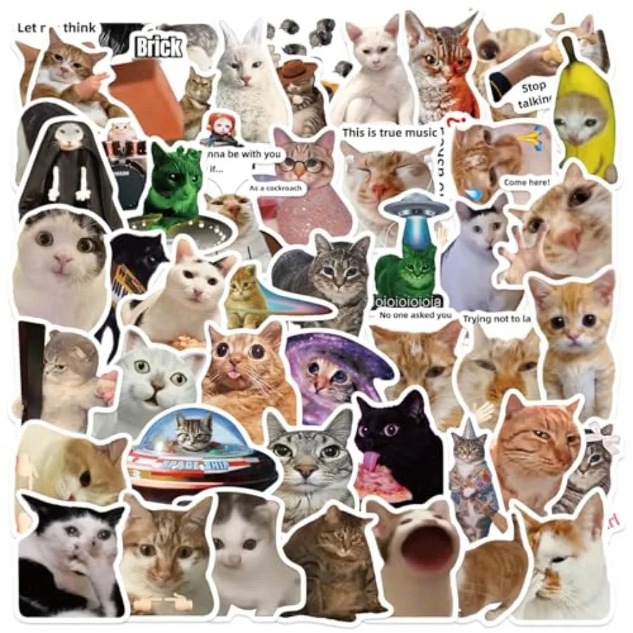 Journaling stickers for adults: kawaii funny waterproof vinyl stickers in pastel colors, 50 pcs for water bottles and laptops