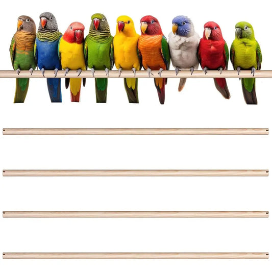 8 Pcs Bird Perches or Cage Accessories, Wooden Perch Rods Replacement with Double Slots, 0.6 Inch Diameter Natural Wood Stand fo